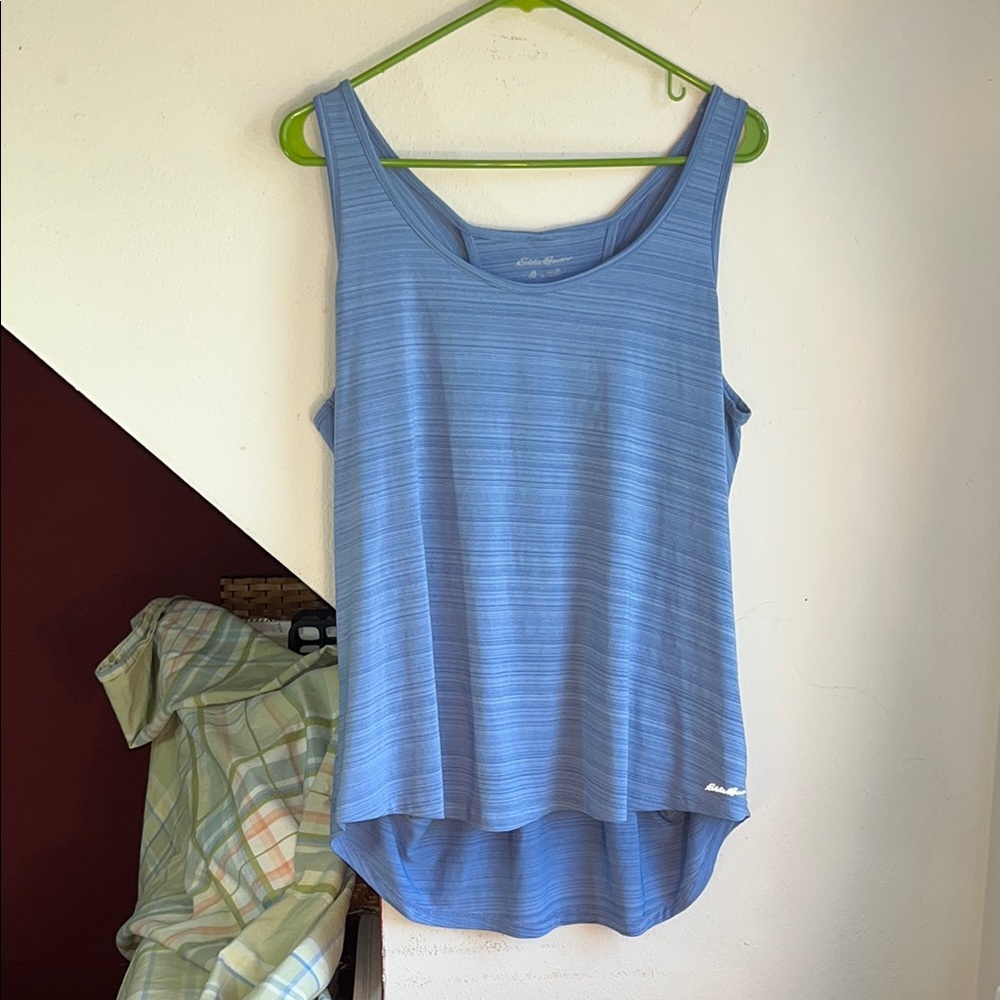 Eddie Bauer Women's Light Blue Hi Lo‎ Tank Top